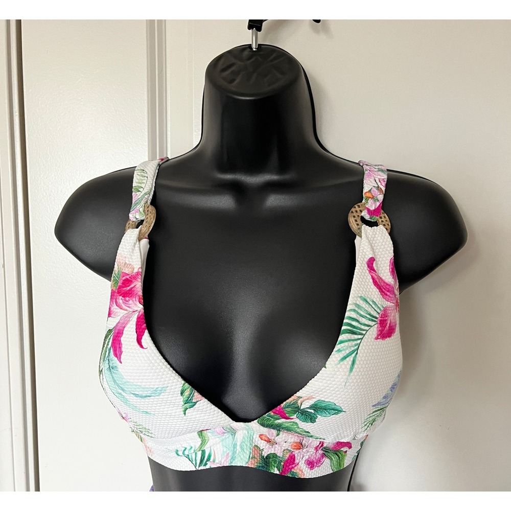 NEW Women's La Blanca Tropical Floral Bikini Top Size 10 NWT